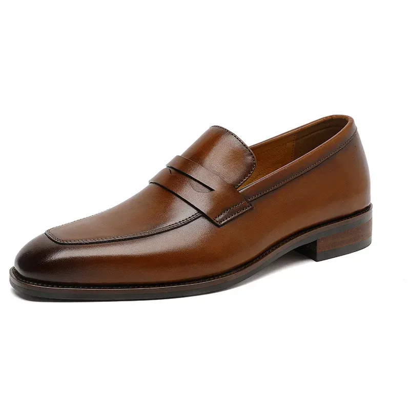 LEDP Genuine Leather Slip-On Formal Loafers