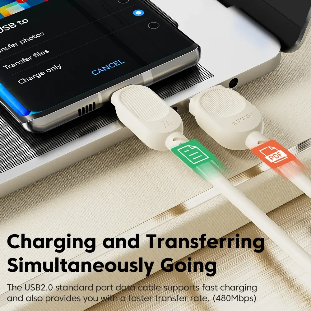 Toocki USB-A to USB-C Fast Charging Cable, 7A TPE Data Lead