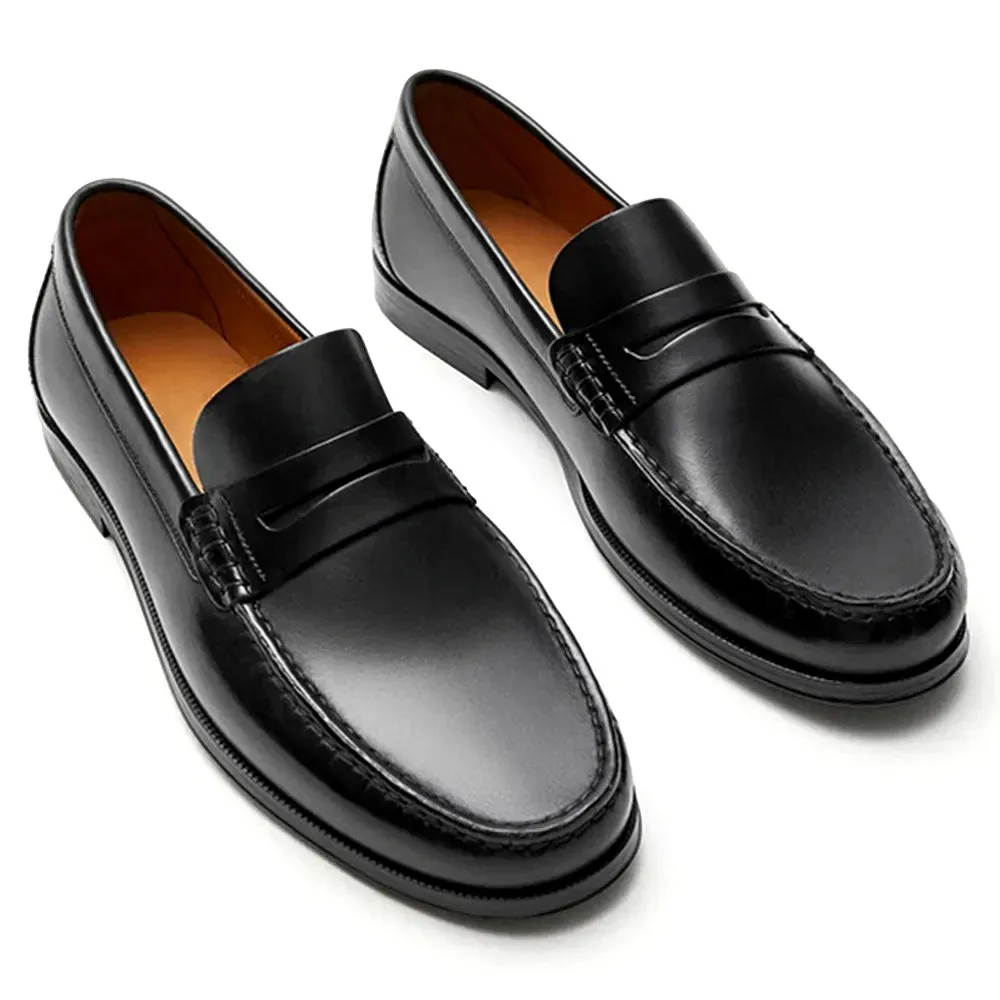 Vintage Leather Slip-On Loafers for Men