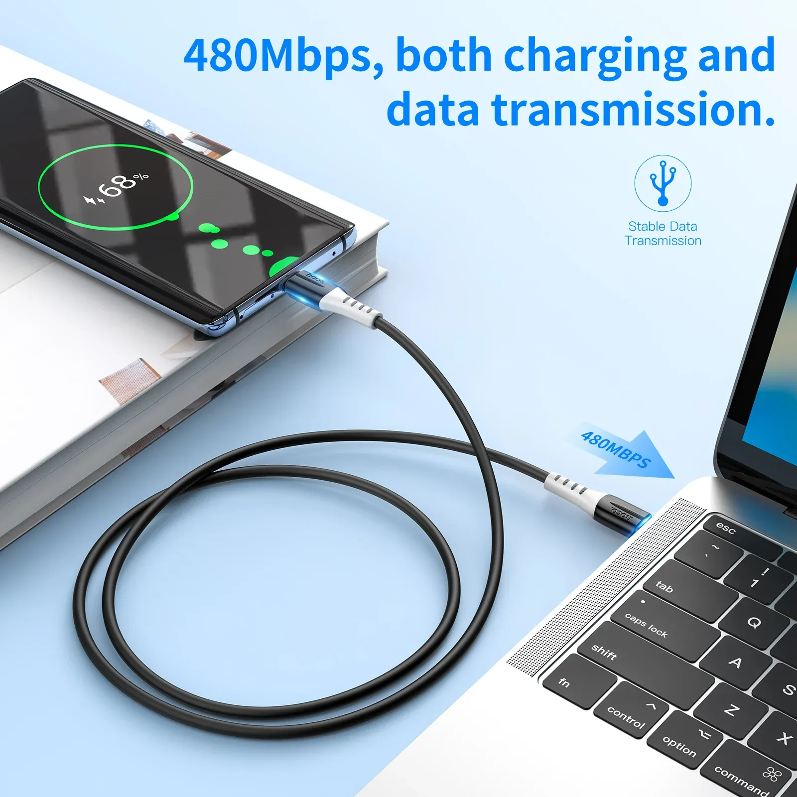 Hoco X82 Type-C to Type-C 60W Liquid Silicone Charging Cable