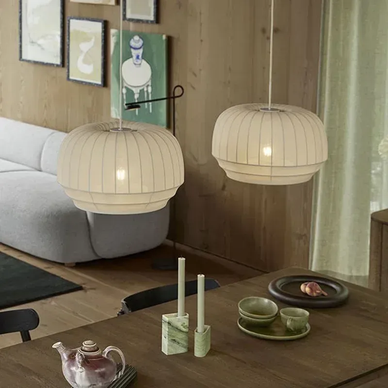 Wabi-Sabi Fabric LED Pendant Light