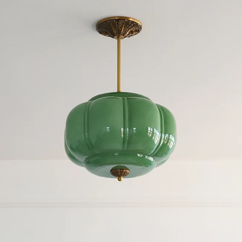 Retro Glass Pumpkin Pendant Light