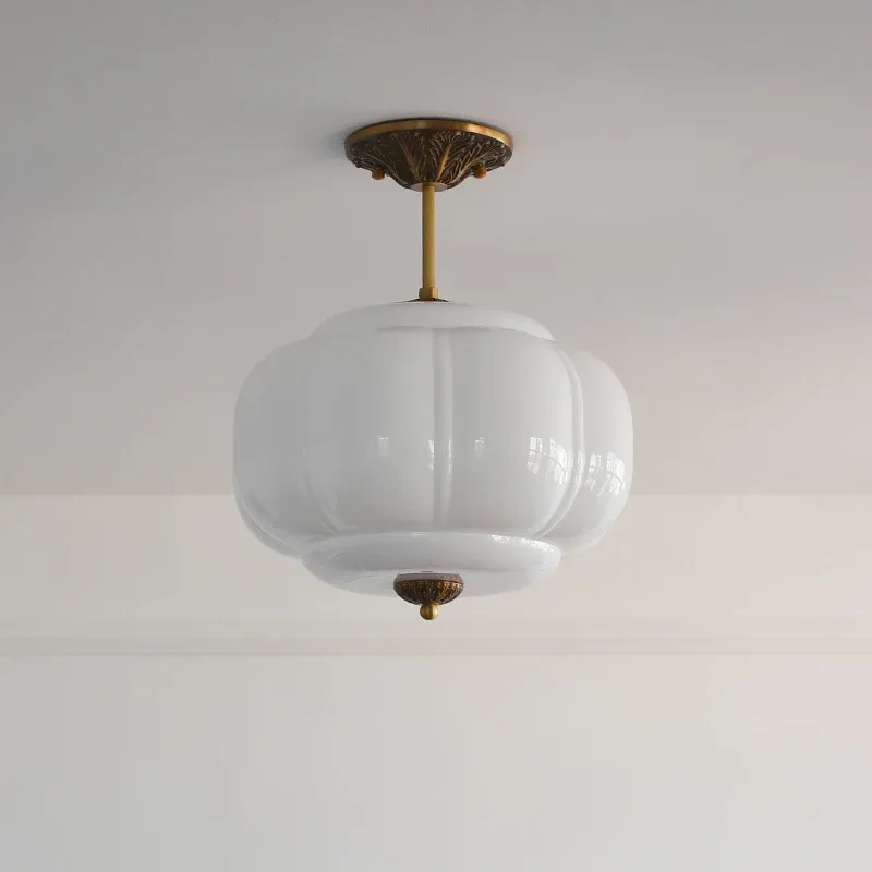 Retro Glass Pumpkin Pendant Light