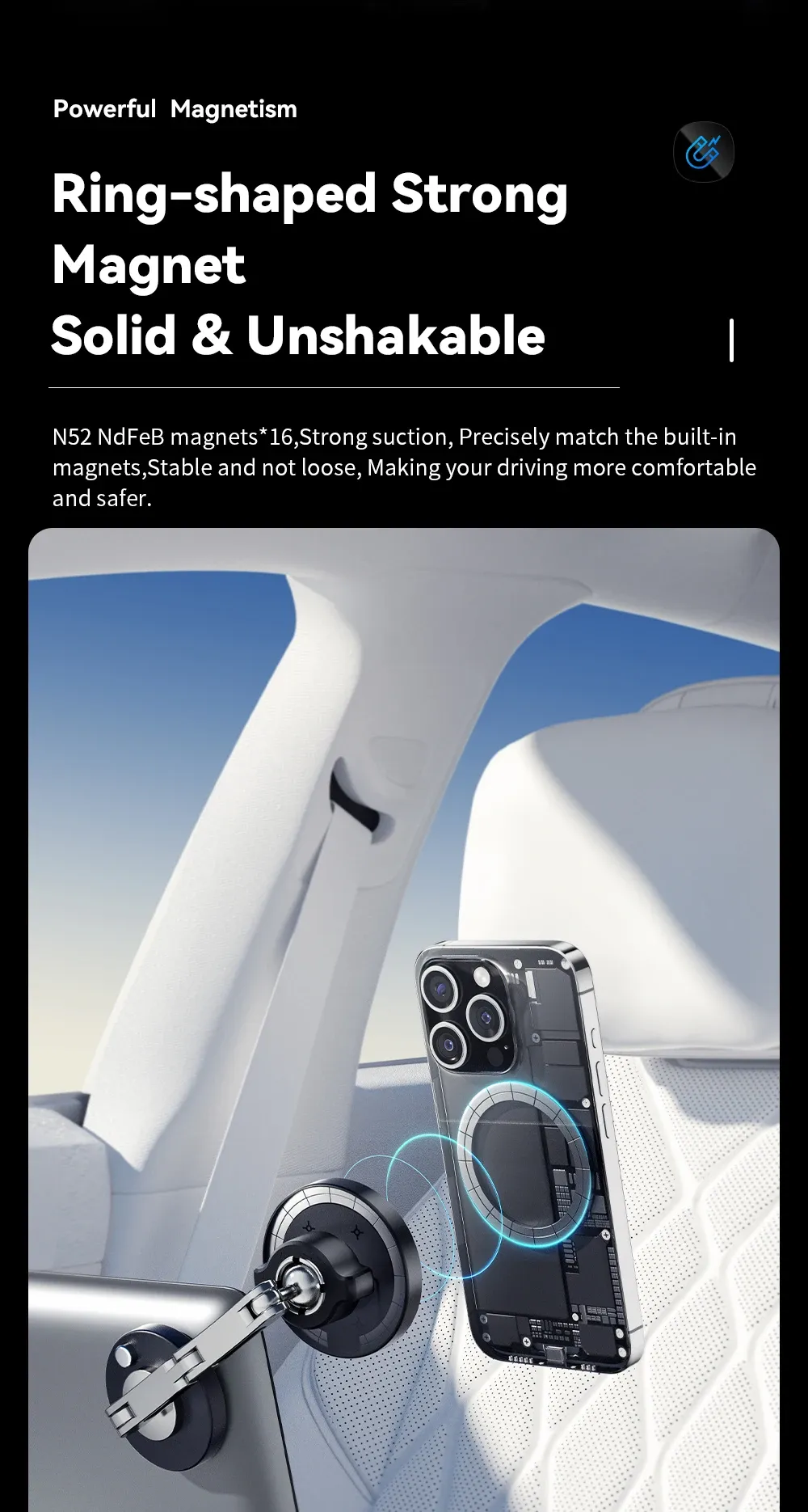 Essager Magnetic Wireless Car Phone Holder 15W
