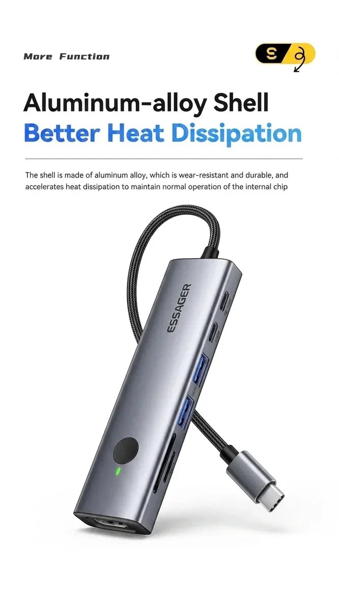 Essager 7-in-1 USB-C hub adapter