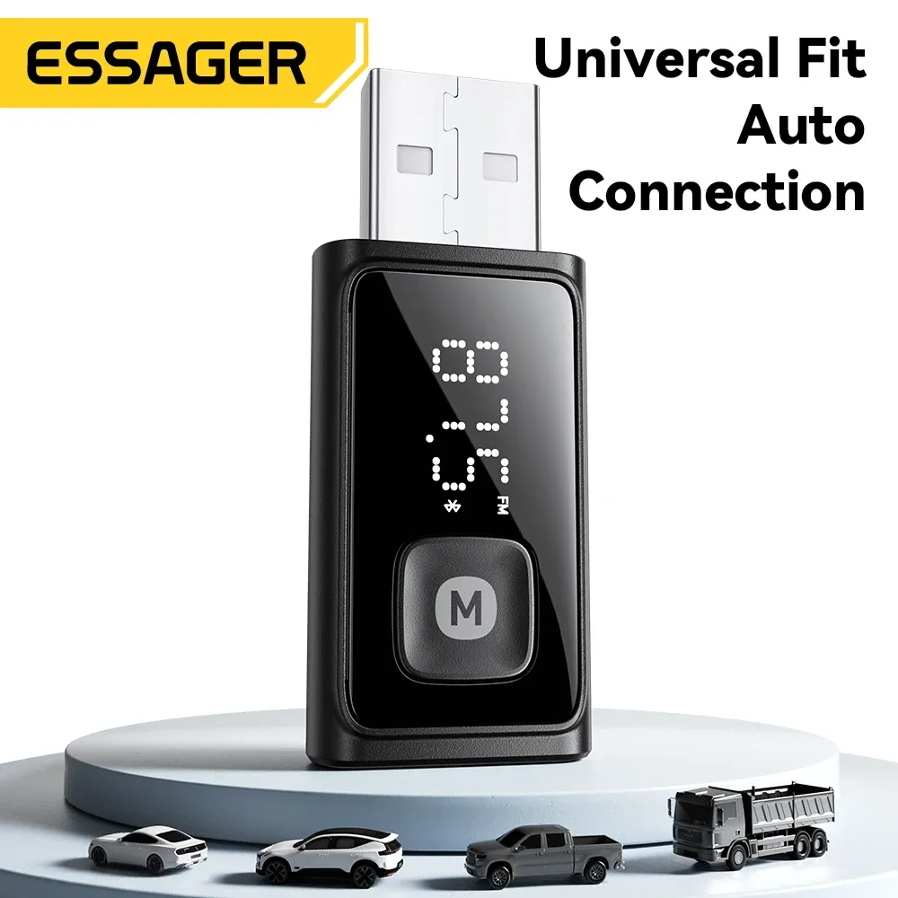 Essager Bluetooth 5.4 USB FM Car Audio Adapter