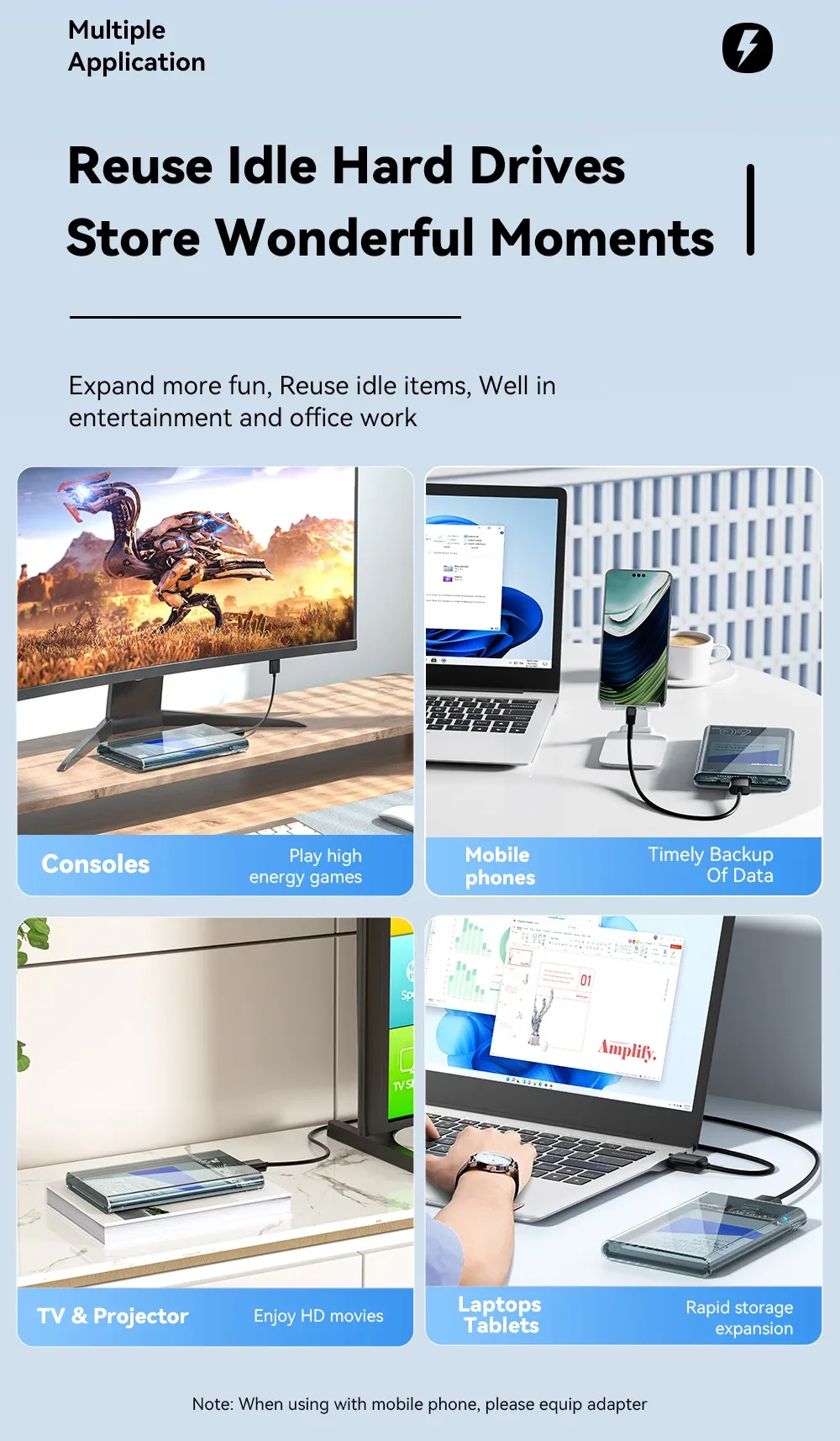 Essager 2.5-Inch SATA to USB 3.0 External Drive Enclosure