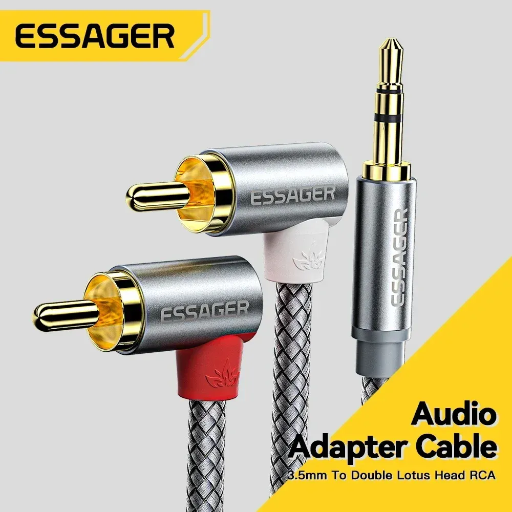 Essager 90° 3.5mm to 2RCA Stereo Audio Cable