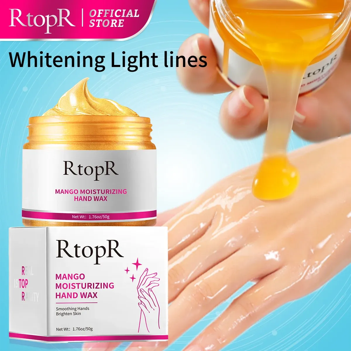 RtopR Mango Hand Wax Mask for Dry, Rough Hands