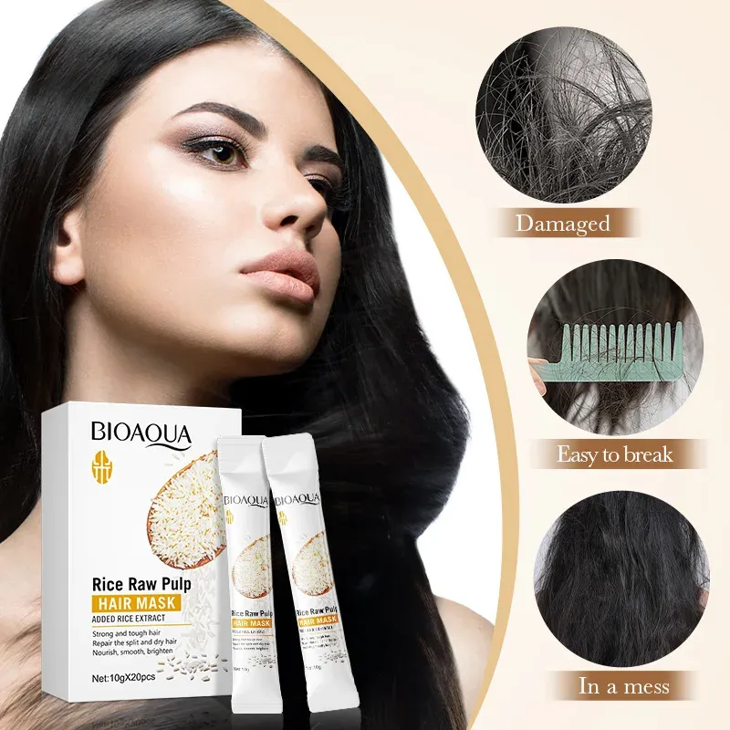 BIOAQUA Rice Milk Hair Mask for Dry, Frizzy Hair