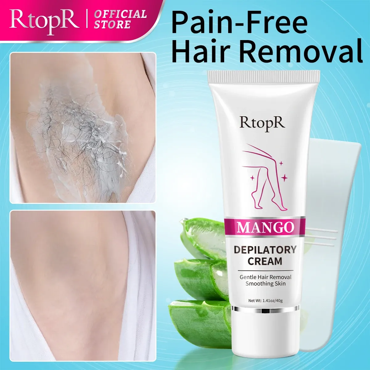 RtopR Mango Hair Removal Cream for Arms, Legs and Underarms