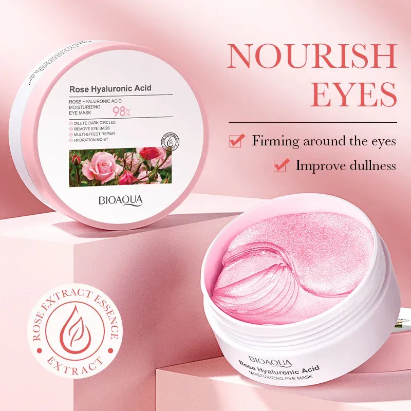 BIOAQUA Rose Hyaluronic Acid Under-Eye Patch Set, 60 Pieces