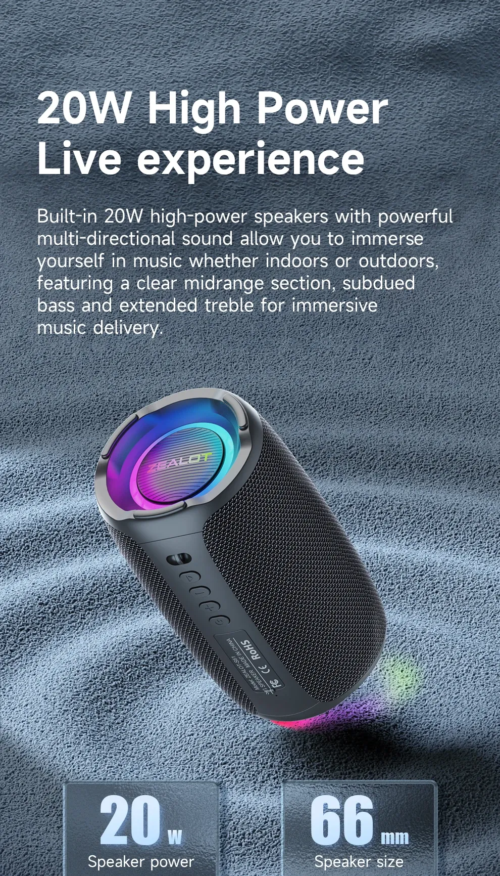 ZEALOT S61 IPX6 Outdoor Bluetooth Speaker