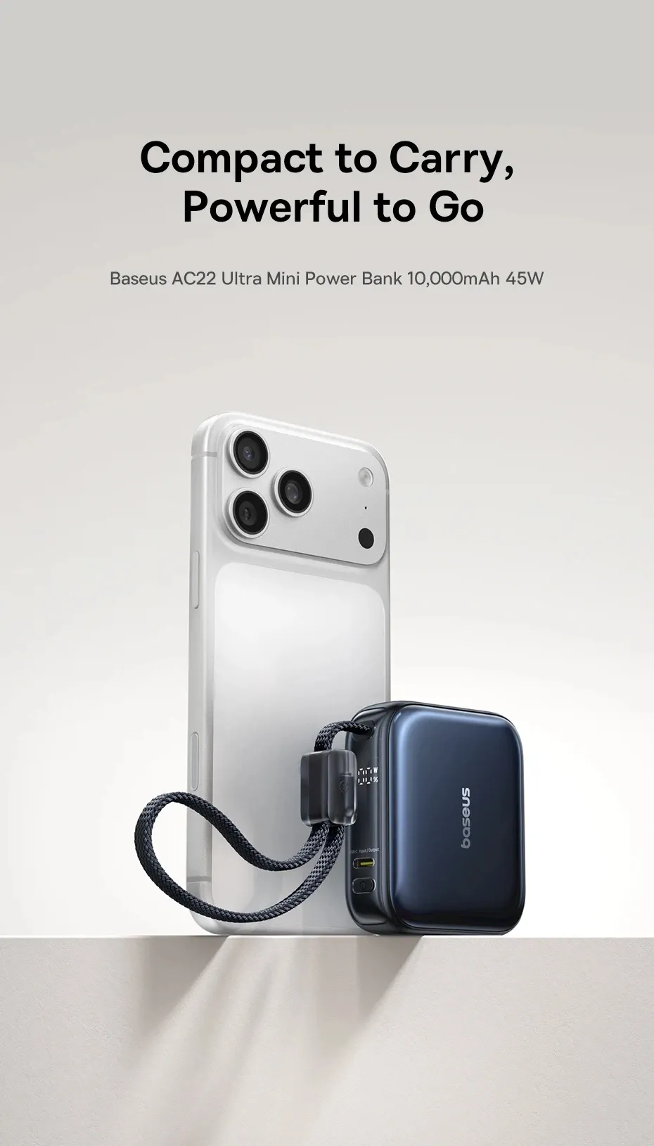 Baseus 45W Mini 10000mAh USB-C Power Bank