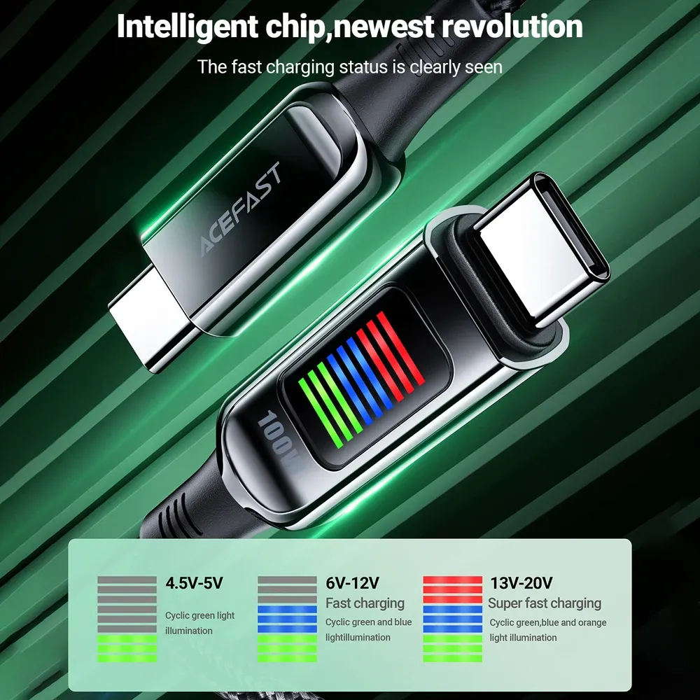 ACEFAST C7-03 USB-C Fast Charging Cable with Display
