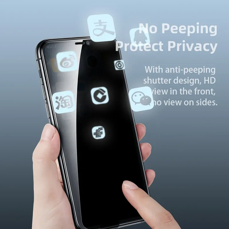 REMAX 9D Privacy Tempered Glass Screen Protector for iPhone 12–15 Series