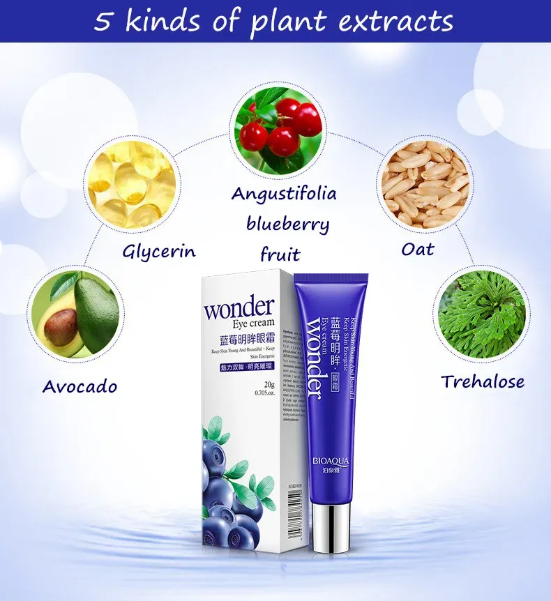 BIOAQUA Blueberry Firming Eye Cream for Puffiness and Dark Circles