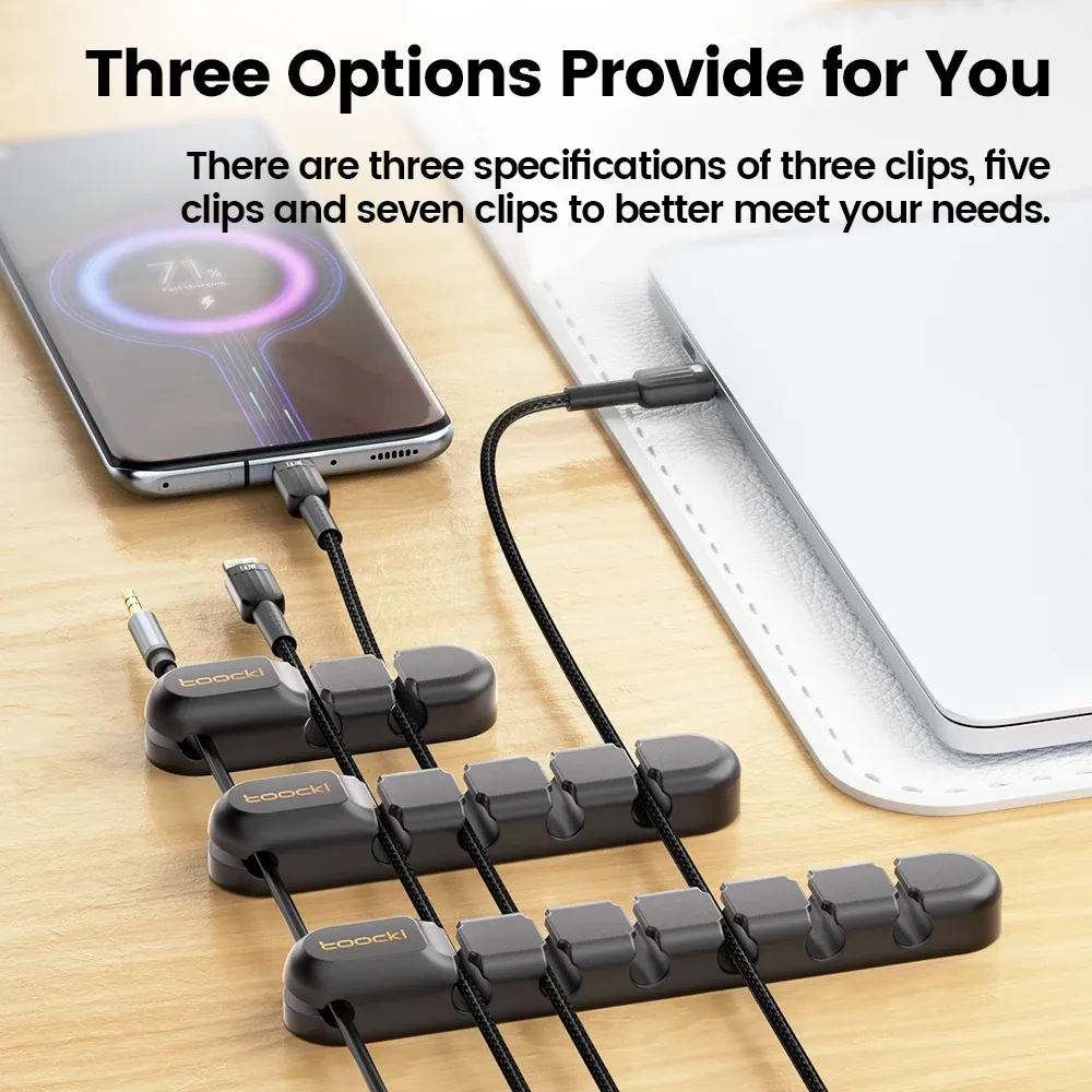 Toocki Silicone Cable Organizer Clip Set