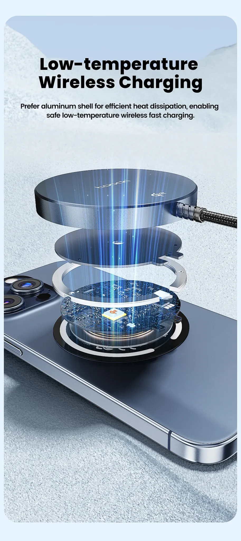 Toocki Qi2 Magnetic 15W Wireless Charging Stand for iPhone
