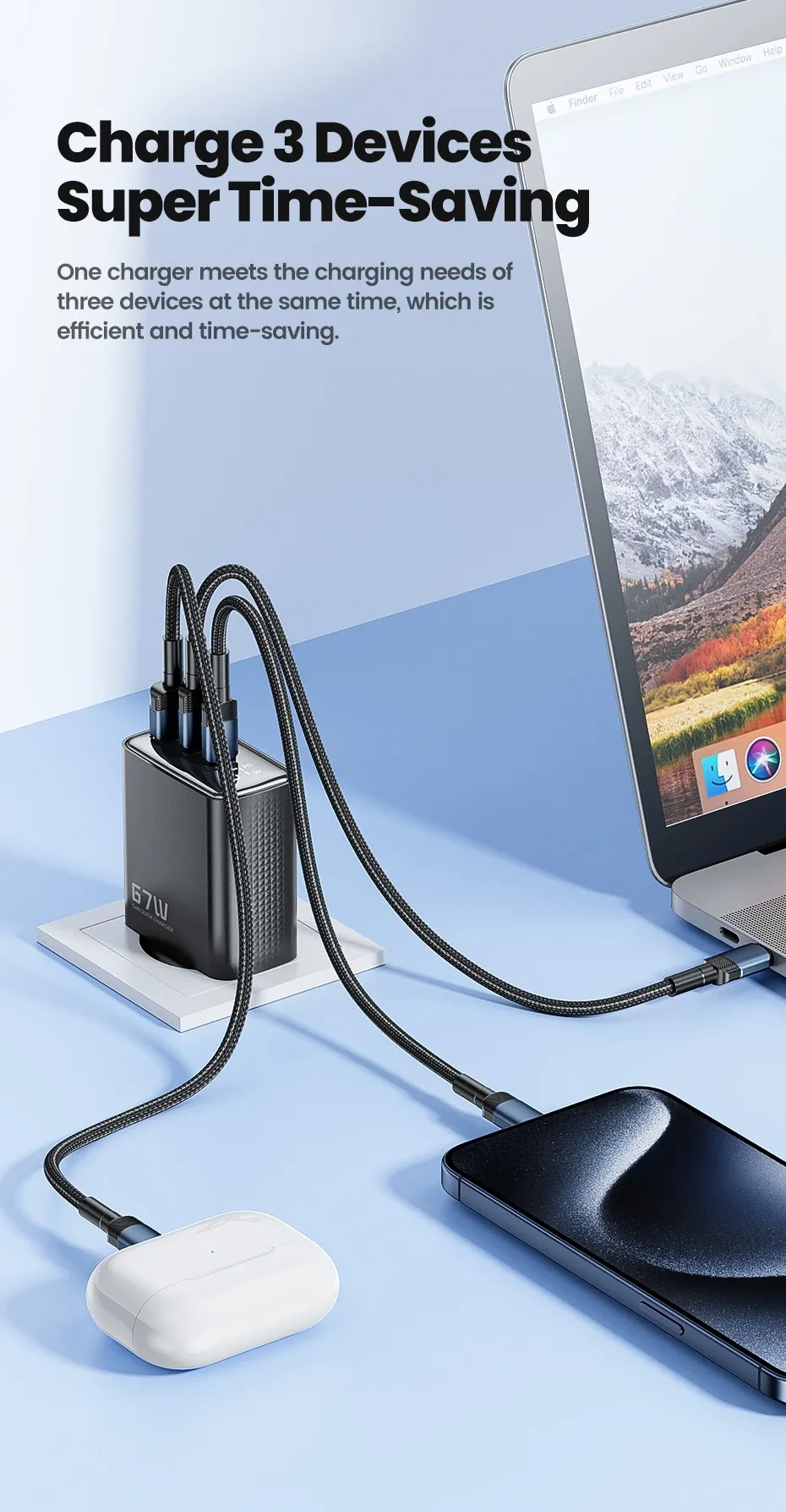 Toocki GaN USB-C Fast Charger with Digital Display