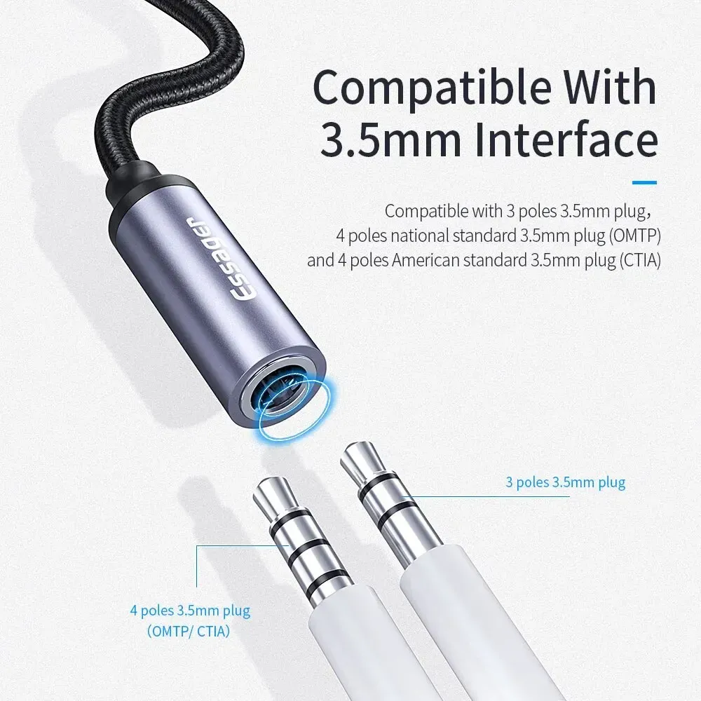 Essager USB-C to 3.5mm Audio Adapter for Headphones