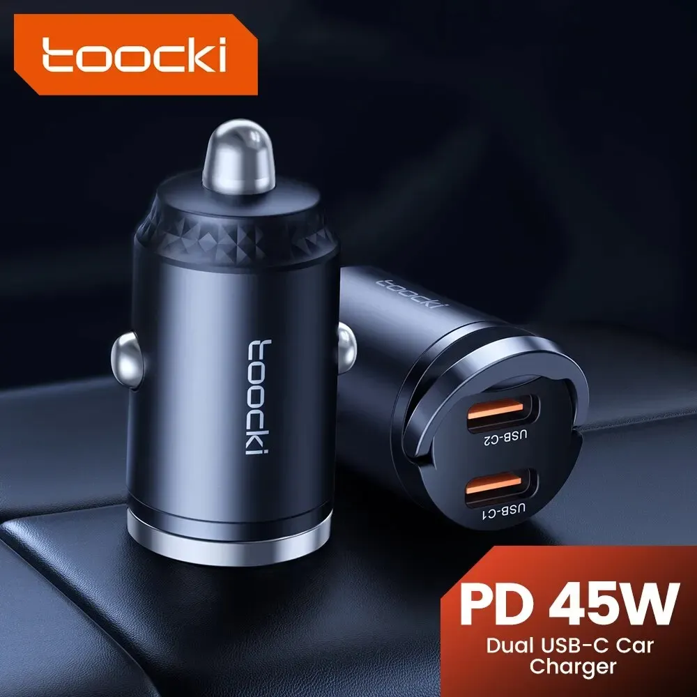 Toocki 45W Dual-Port USB-C Pull-Ring Car Charger
