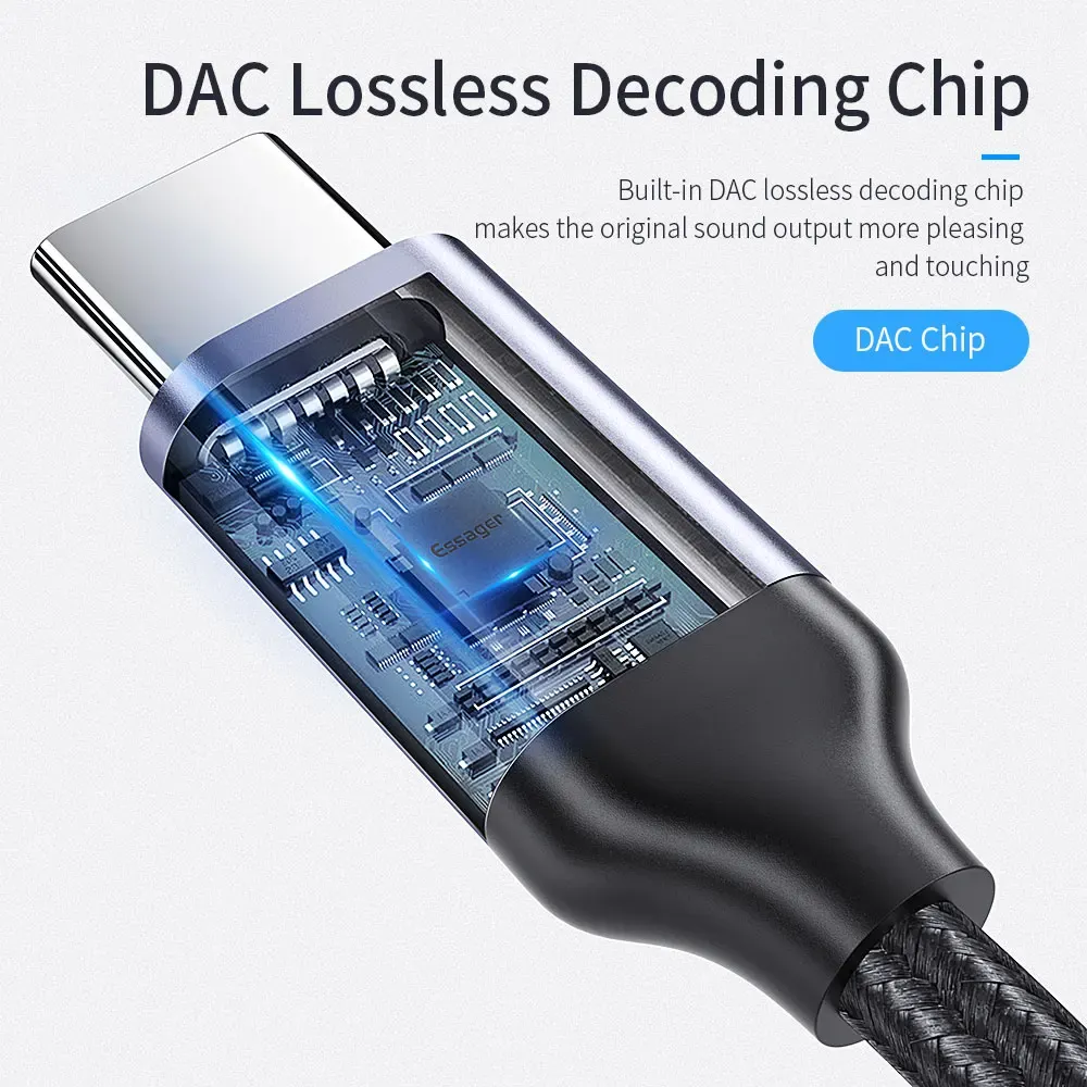 Awei USB-C to 3.5mm Audio Adapter with Braided Cable