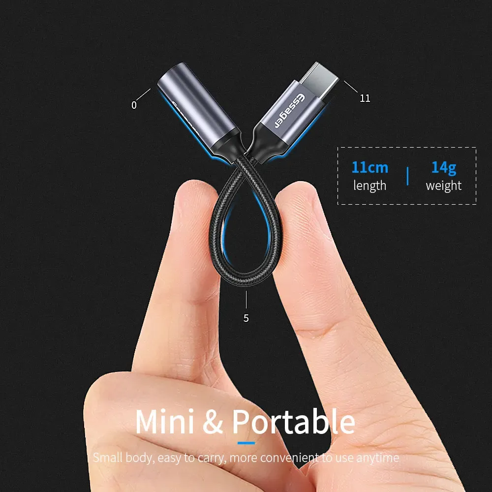 Awei USB-C to 3.5mm Audio Adapter with Braided Cable