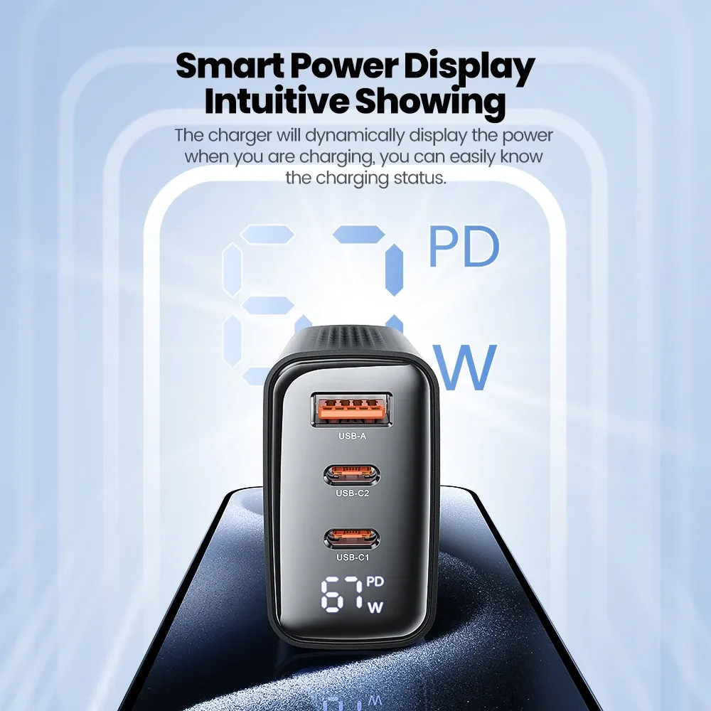 Toocki GaN USB-C Fast Charger with Digital Display