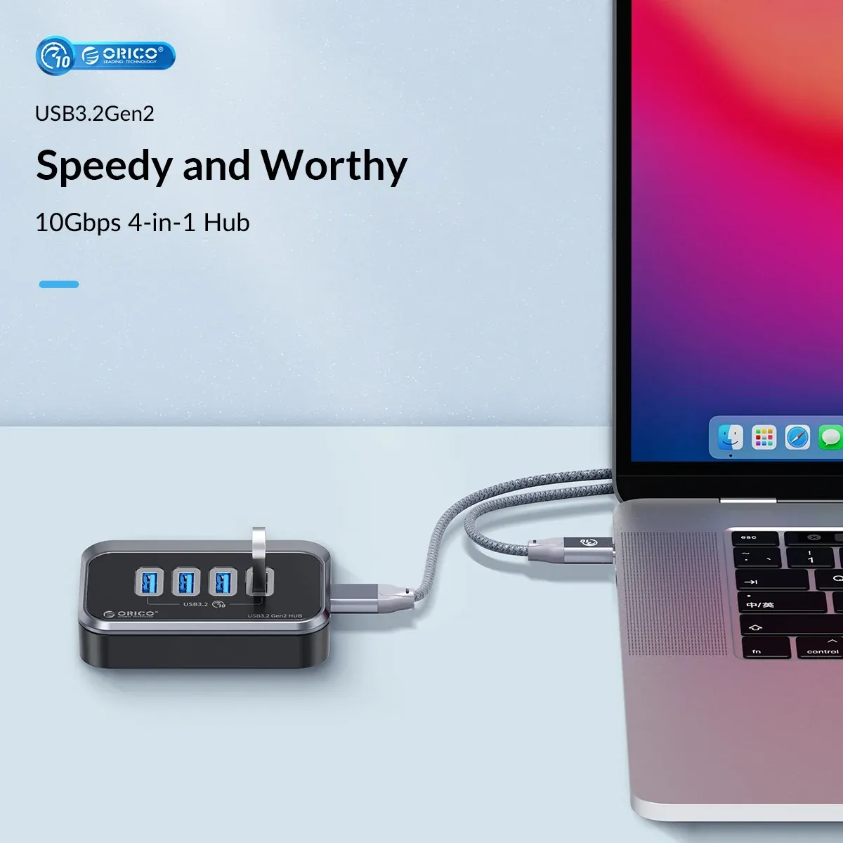 ORICO 10Gbps USB-C Powered Hub with OTG and Power Input