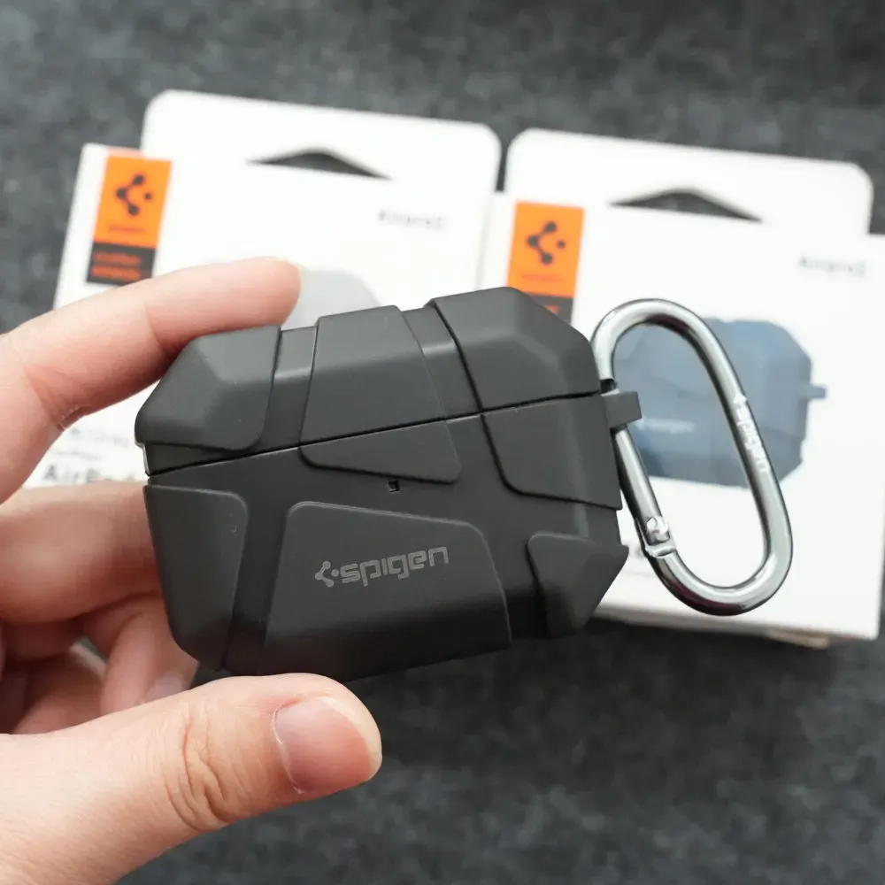 Spigen Rugged Armor AirPods Protective Case with Keychain