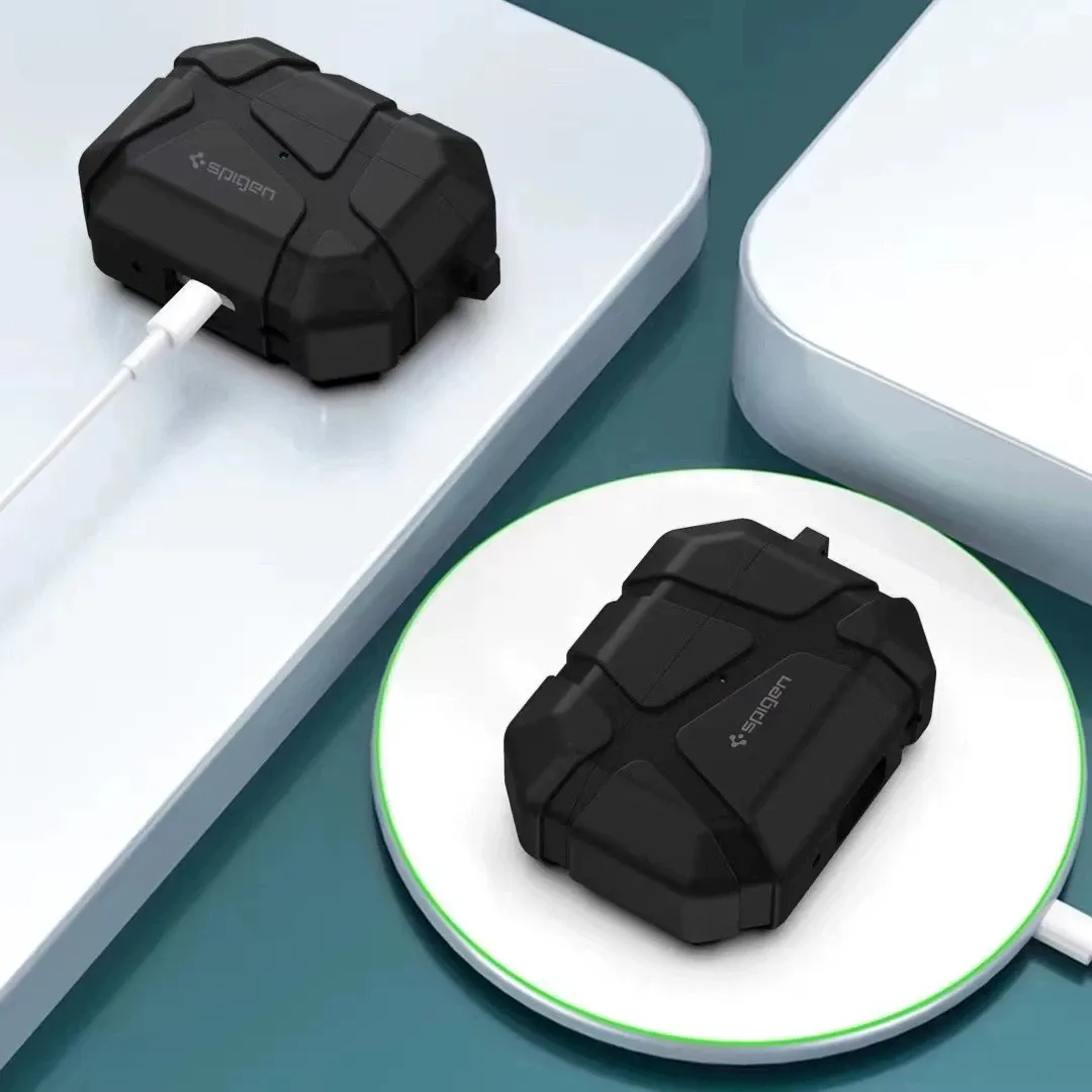 Spigen Rugged Armor AirPods Protective Case with Keychain