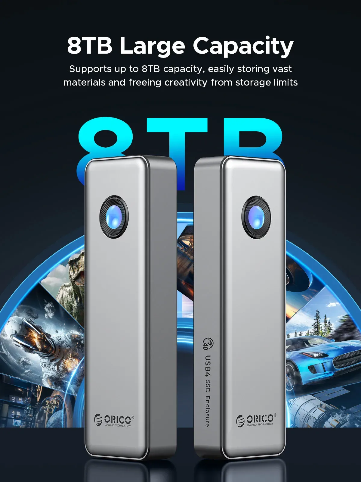 Orico USB4 40Gbps M.2 NVMe SSD Enclosure with Cooling Fan