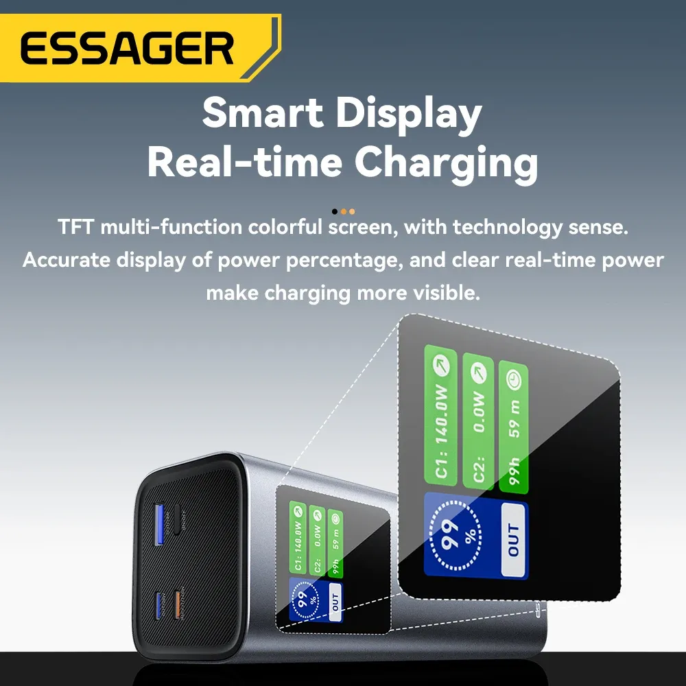 Essager 140W 27000mAh Smart Display Power Bank