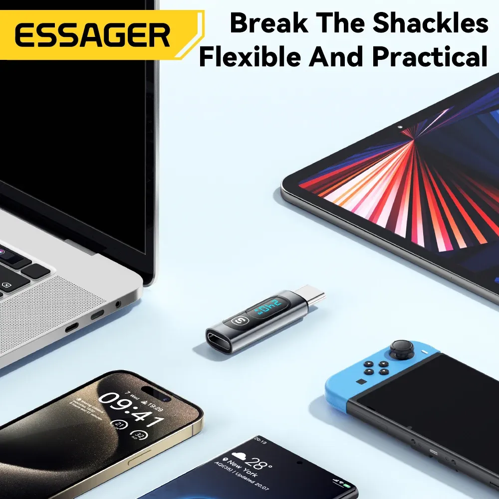Essager USB-C OTG Adapter with Power Display