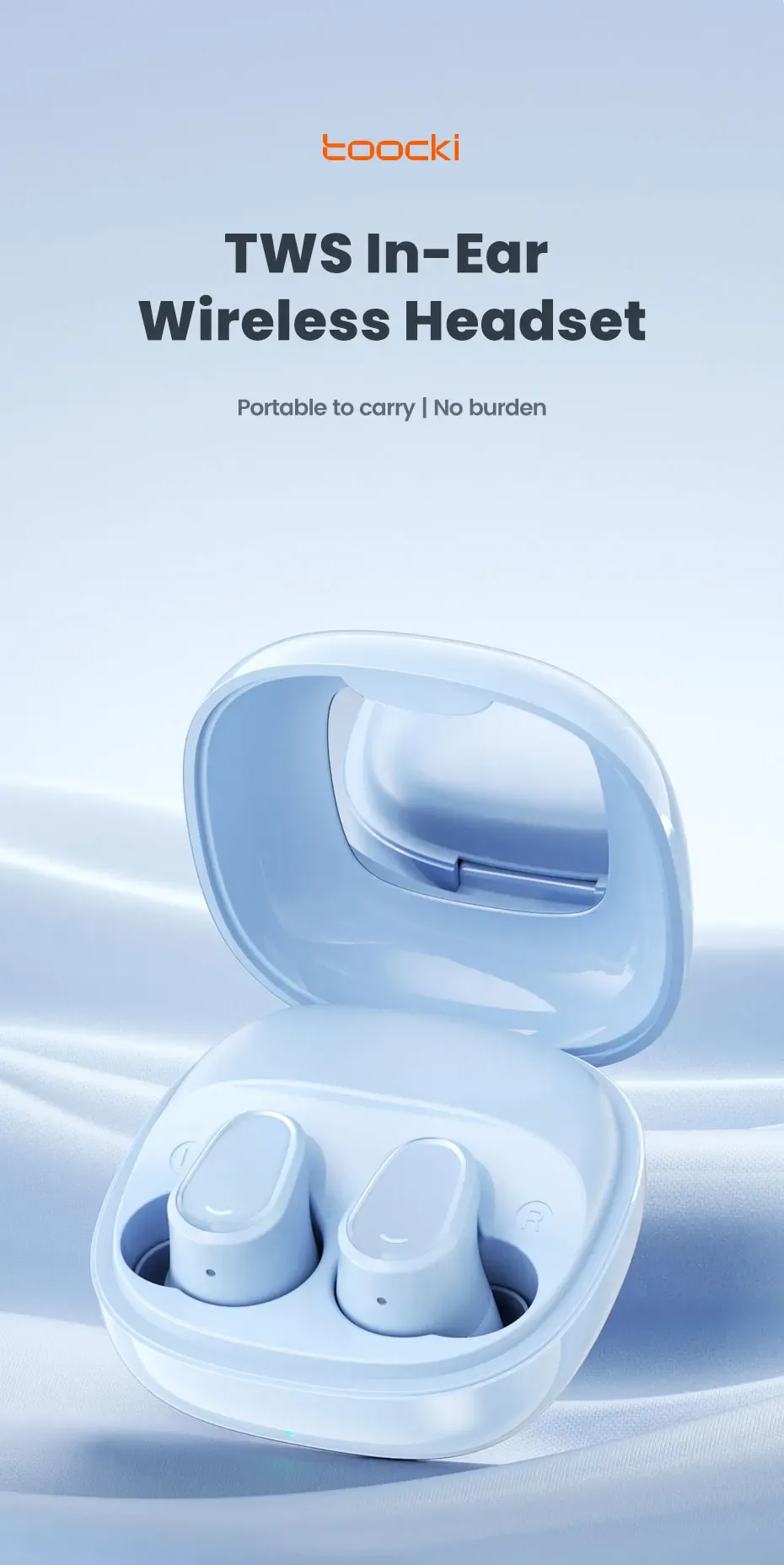 Toocki Bluetooth 5.3 Touch-Control Sports Earbuds