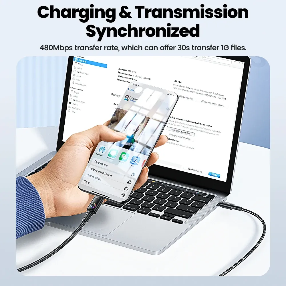 Toocki 100W LED USB-C Fast Charging Cable