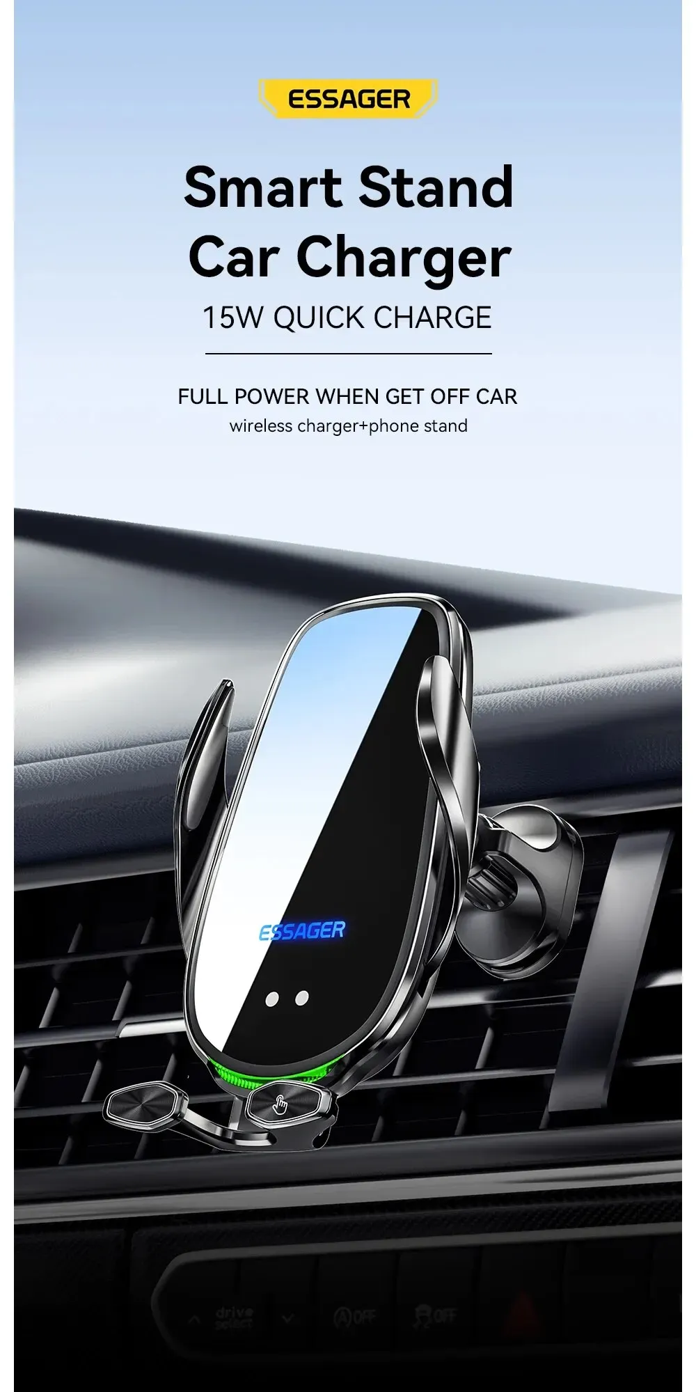 Awei 15W Air Vent Wireless Car Charger Mount