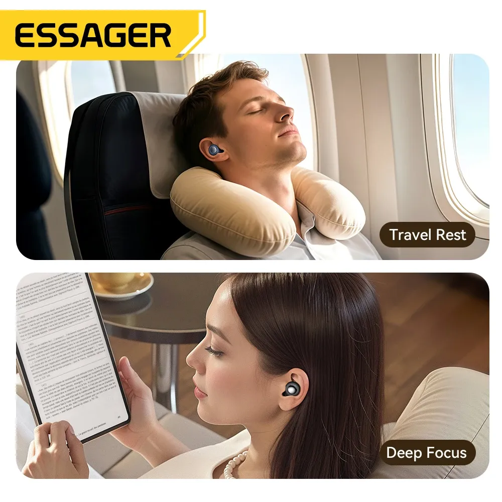 Essager Reusable Silicone Sleep Earplugs 49dB Noise Reduction