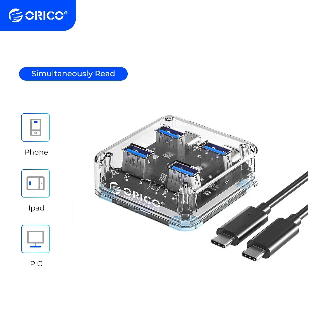 Orico 4-Port USB-C 3.0 Hub with 5Gbps Expansion