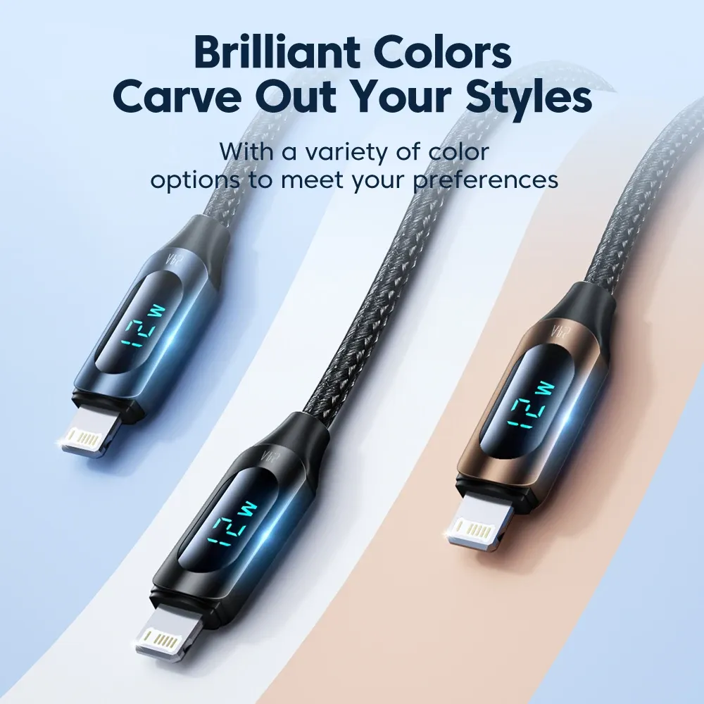 Toocki USB-A to Lightning Cable with LED Power Display
