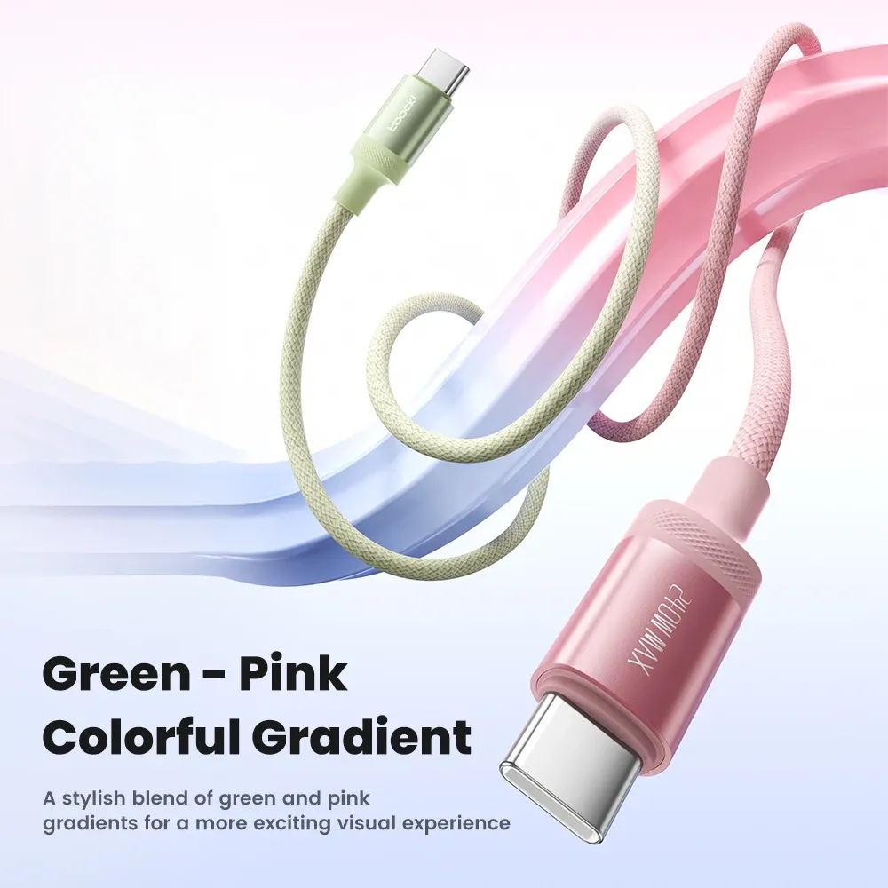 Toocki 240W Colorful Gradient USB-C Fast Charging Cable