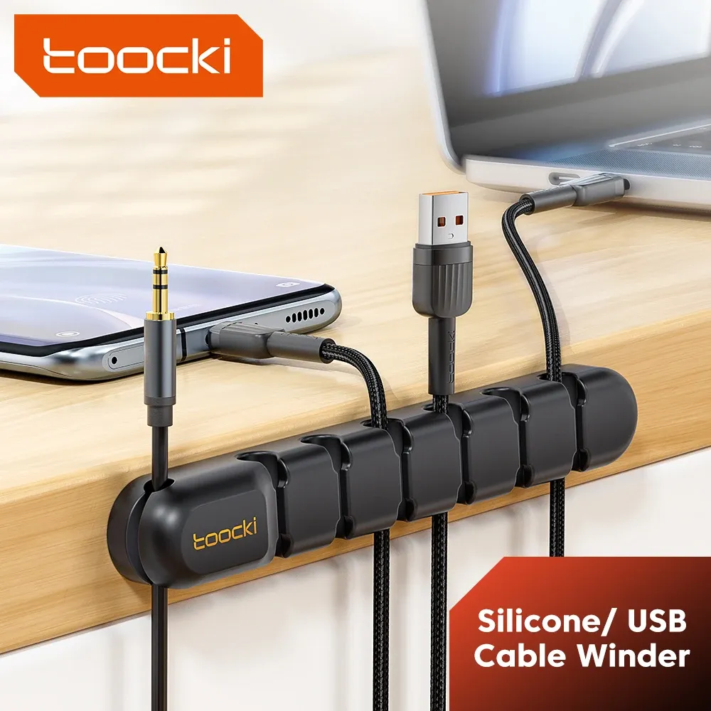 Toocki Silicone Cable Organizer Clip for Desk and Devices