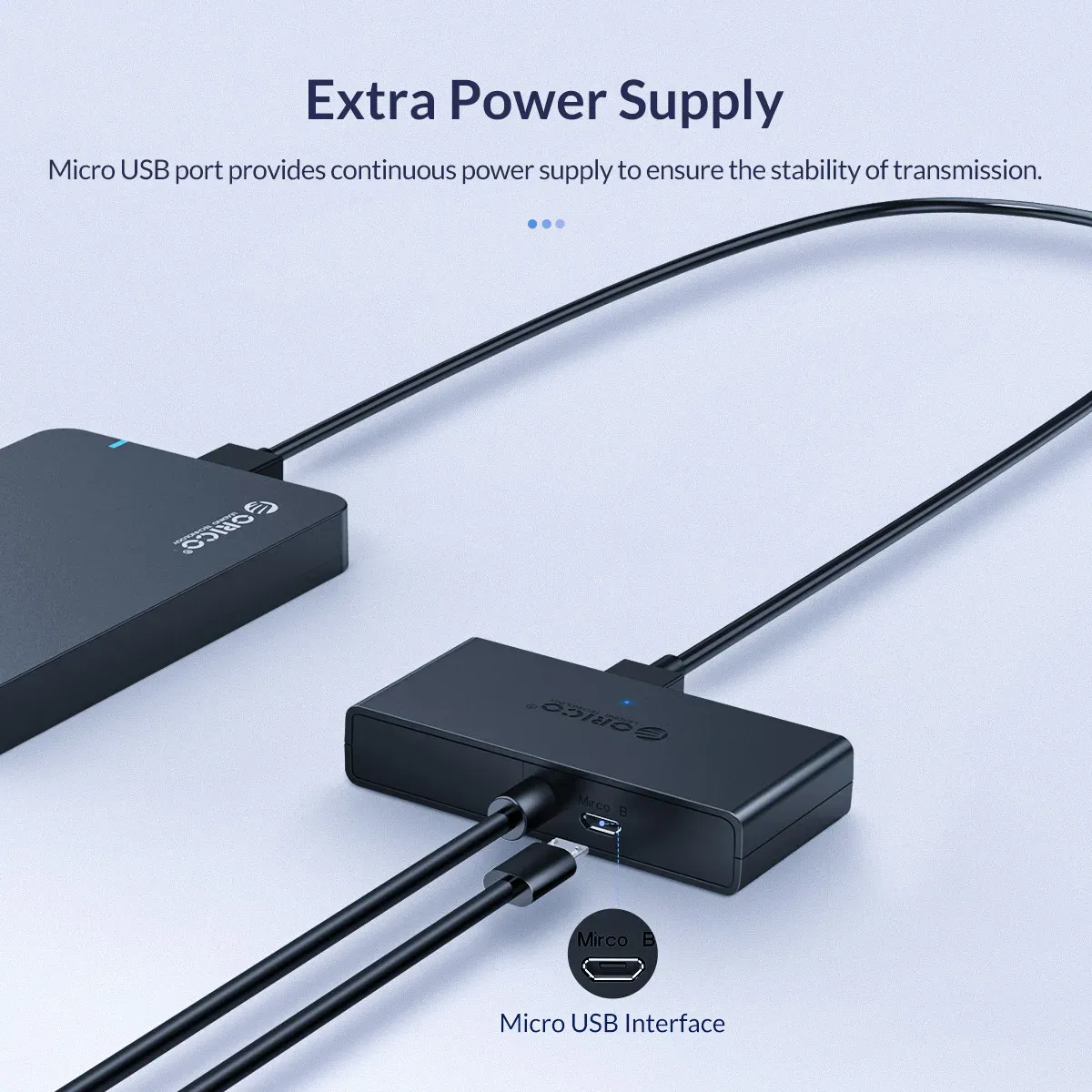 ORICO 4-Port USB 3.0 Powered Hub, 100cm Cable