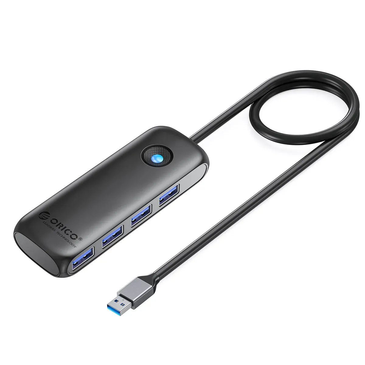 Orico Transparent 4-Port USB-C Hub with Power Input