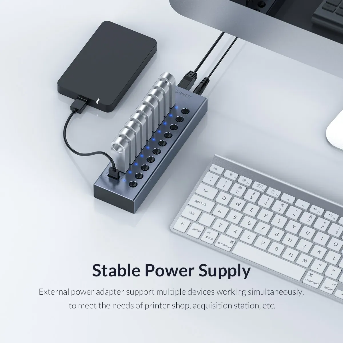 Orico 7-Port USB 3.0 Powered Hub with Individual Switches